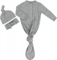 комплект детского вязаного халата twinor с повязкой на голову и шапочкой - простая детская кроватка для девочек и мальчиков логотип