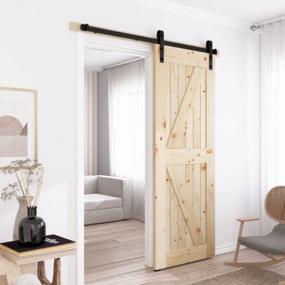 img 3 attached to Transform Your Space With SKYSEN'S 4FT Single Sliding Barn Door Hardware Kit - Smooth, Quiet, And Easy To Install