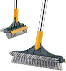 img 4 attached to Ultimate 3-in-1 Floor Scrub Brush: Long Handled Grout Cleaner, Shower and Kitchen Tool with 120° Rotating Head