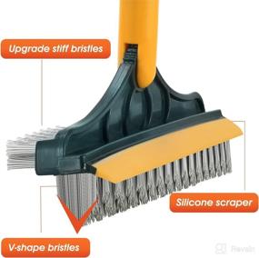 img 3 attached to Ultimate 3-in-1 Floor Scrub Brush: Long Handled Grout Cleaner, Shower and Kitchen Tool with 120° Rotating Head