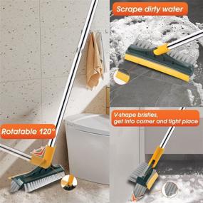 img 2 attached to Ultimate 3-in-1 Floor Scrub Brush: Long Handled Grout Cleaner, Shower and Kitchen Tool with 120° Rotating Head