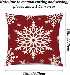 img 3 attached to Set Of 4 Farmhouse Christmas Decor Throw Pillow Covers 18X18 Inch Rustic Linen Sofa Couch Holiday Decoration Pillow Cases.