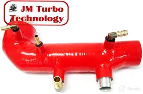 img 1 attached to 🔴 Red Silicone Hose for 02-03-04 Subaru WRX STI EJ20 EJ25 Turbo Intake Inlet - JM Compatible