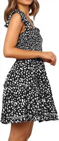img 3 attached to Romanstii Strappy Backless Polka Dot Mini Dress With Pleated Flare And Ruffle Detailing For Women