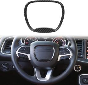 img 4 attached to 🏎️ Voodonala Carbon Fiber Steering Wheel Trim - Compatible with 2015-2022 Dodge Challenger Charger and 2014-2020 Jeep Grand Cherokee SRT8 - High-Quality ABS Material - 1pc