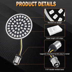 img 1 attached to PBYMT 1157 LED SMD Bulb Smoke Lens Cover: Turn Signal Light Kit for Harley Davidson Dyna Softail Touring Street Glide Road King 1997-2022