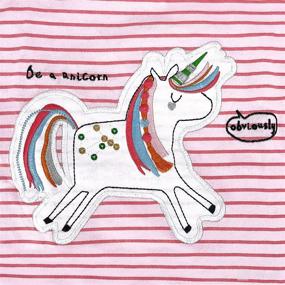 img 2 attached to Adorable Unicorn Graphic Short Sleeve Shirts for Toddler Girls (2-7 Years) – Comfy Cotton Tees for Summer