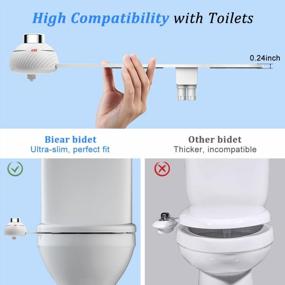 img 3 attached to Bidet Attachment BIEAR Ultra-Slim Self Cleaning Dual Nozzle (Rear/Feminine Wash) Fresh Cold Water Non-Electric Bidet Toilet Seat With Adjustable Water Pressure Carbon Fiber