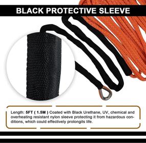 img 2 attached to TYT Orange 1/4 Synthetic Winch Rope with Protective Sleeve - Strong 8500 lbs Capacity for Off-Roading and Towing - Ideal for ATV UTV Winch