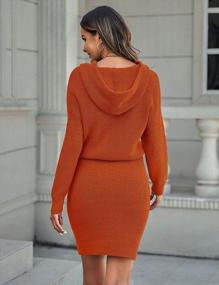 img 1 attached to Stay Cozy And Chic This Fall With MEROKEETY'S Women'S Long Sleeve Ribbed Knit Sweater Dress – Hooded Bodycon Mini Style, Coming In 2023