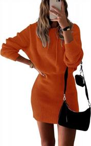 img 4 attached to Stay Cozy And Chic This Fall With MEROKEETY'S Women'S Long Sleeve Ribbed Knit Sweater Dress – Hooded Bodycon Mini Style, Coming In 2023