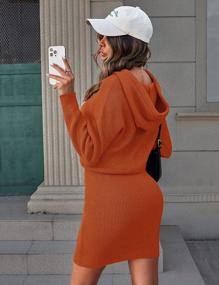 img 2 attached to Stay Cozy And Chic This Fall With MEROKEETY'S Women'S Long Sleeve Ribbed Knit Sweater Dress – Hooded Bodycon Mini Style, Coming In 2023