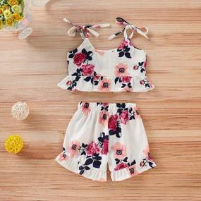 img 2 attached to Adorable Summer Outfit For Toddler Girls: Floral Tank Top & Boho Shorts Set