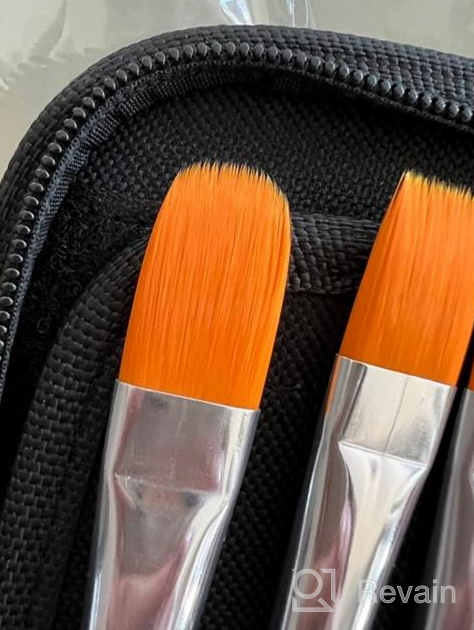 img 1 attached to Complete Acrylic Painting Brush Set - 15 High-Quality Nylon Brushes, Paint Knife, Sponge & Palette In A Portable Case For Beginners & Pros, Ideal For Acrylic Painting review by Patrick Hilzer