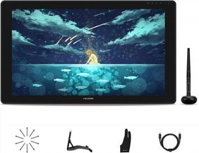 img 4 attached to Upgrade Your Artistry With HUION Kamvas 24 Drawing Tablet, 2.5K QHD Screen, Battery-Free Stylus, Adjustable Stand & Glove: A Complete Package For Digital Artists!