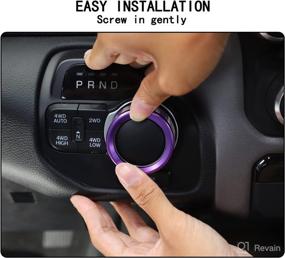 img 1 attached to 🔮 Enhance Your Dodge RAM's Style with Voodonala Aluminum Headlight & Gear Knob Switch Knob Cover in Purple!