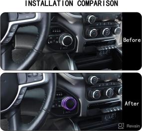 img 3 attached to 🔮 Enhance Your Dodge RAM's Style with Voodonala Aluminum Headlight & Gear Knob Switch Knob Cover in Purple!