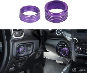 img 4 attached to 🔮 Enhance Your Dodge RAM's Style with Voodonala Aluminum Headlight & Gear Knob Switch Knob Cover in Purple!