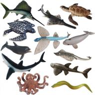 12-piece realistic ocean animal toy figures set - durable plastic sea creature toys for kids - variety marine life figures for bath time - perfect gift for boys and girls logo