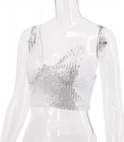 img 3 attached to Shine Bright In Vimoisa Women'S Reflective Metallic Bustier Tank Top