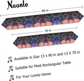 img 2 attached to 4Th Of July Table Cloth Cover Placemats - Naanle Double Sided Patriotic American Flag And Firework Long Polyester Table Runner 13 X 70 Inches For Kitchen Dinning Living Holiday Wedding Party Decor