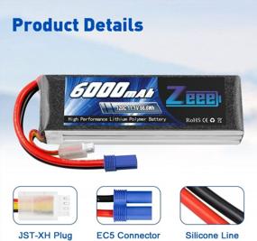 img 2 attached to 3S Lipo Battery 6000MAh 11.1V 120C Soft Case RC Battery (2 Pack) With EC5 Connector For Helicopter, Airplane, Quadcopter, Car Truck Boat