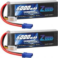 3s lipo battery 6000mah 11.1v 120c soft case rc battery (2 pack) with ec5 connector for helicopter, airplane, quadcopter, car truck boat logo
