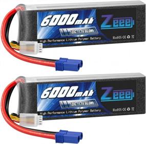 img 4 attached to 3S Lipo Battery 6000MAh 11.1V 120C Soft Case RC Battery (2 Pack) With EC5 Connector For Helicopter, Airplane, Quadcopter, Car Truck Boat