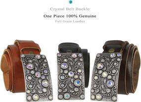 img 3 attached to Timeless Tranquility Swarovski Crystal Genuine Women's Accessories - Belts