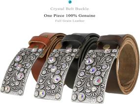 img 2 attached to Timeless Tranquility Swarovski Crystal Genuine Women's Accessories - Belts