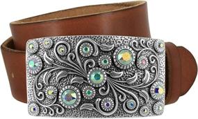 img 4 attached to Timeless Tranquility Swarovski Crystal Genuine Women's Accessories - Belts