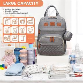 img 3 attached to YUAZWELA Diaper Bag Backpack with Changing Station: Stylish & Practical Solution for Busy On-the-Go Parents