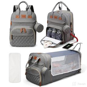 img 4 attached to YUAZWELA Diaper Bag Backpack with Changing Station: Stylish & Practical Solution for Busy On-the-Go Parents