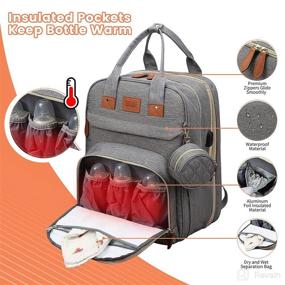 img 2 attached to YUAZWELA Diaper Bag Backpack with Changing Station: Stylish & Practical Solution for Busy On-the-Go Parents