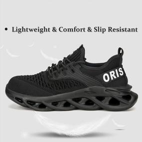 img 3 attached to Breathable And Lightweight Men'S Work Shoes With Steel Toes For Industrial Safety By ORISTACO