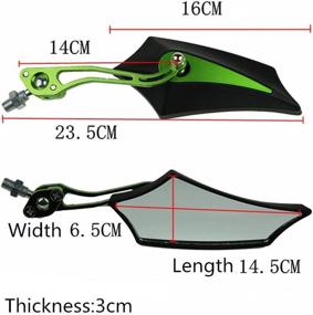 img 3 attached to 🏍️ ESUPPORT Green Universal Motorcycle Rear View Side Mirror 8mm 10mm for ATV Scooter Bike Sport