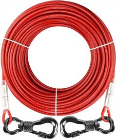 img 4 attached to 🐶 Durable 120Ft XiaZ Tie Out Cable for Outdoor Dogs Up to 120lb - Rust-Proof, Swivel Hooks, Ideal for Yard, Camping & More!