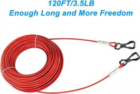 img 3 attached to 🐶 Durable 120Ft XiaZ Tie Out Cable for Outdoor Dogs Up to 120lb - Rust-Proof, Swivel Hooks, Ideal for Yard, Camping & More!