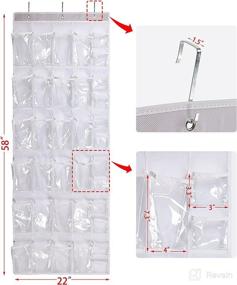 img 1 attached to 🚪 Efficient 2-Pack Over-the-Door Shoe Organizer with 36 Clear Pockets for Closet Door Storage - 58" x 22" (White)