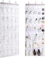 🚪 efficient 2-pack over-the-door shoe organizer with 36 clear pockets for closet door storage - 58" x 22" (white) logo