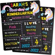 reusable first & last day of school chalkboard sign photo prop for kids, 12 x 10 inch double sided back to school board логотип