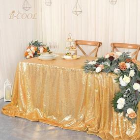 img 1 attached to Gorgeous Gold Sequin Tablecloth - 90X132In Rectangle For Birthday, Wedding & Christmas Parties!