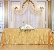 gorgeous gold sequin tablecloth - 90x132in rectangle for birthday, wedding & christmas parties! logo