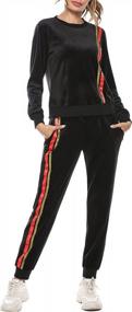 img 3 attached to Sykooria Women'S Velour Sweatsuits Sets: 2-Piece Outfit Tracksuit Long Sleeve Pullover & Sweatpants Sport Suit