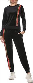 img 2 attached to Sykooria Women'S Velour Sweatsuits Sets: 2-Piece Outfit Tracksuit Long Sleeve Pullover & Sweatpants Sport Suit