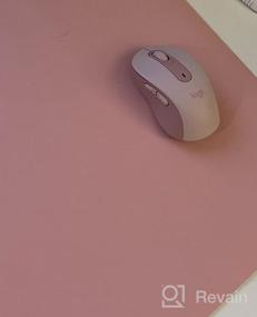 img 8 attached to Большой кожаный коврик для стола GothicBirde - двусторонний, водонепроницаемый, противоскользящий, легко чистится для офиса или дома в розовом / светло-голубом цвете (31,5 "х 15,7")