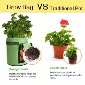 img 2 attached to Potato-Grow-Bags, 4 Pack 10 Gallon Felt Potatoes Growing Containers With Handles&Access Flap For Vegetables,Tomato,Carrot, Onion,Fruits,Plants Planting Bag Planter