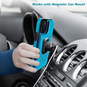 img 1 attached to Vaburs Compatible With IPhone 14 Case Wallet With Card Holder, Embossed Mandala Pattern Flower PU Leather Double Buttons Flip Shockproof Cover For Magnetic Car Mount 6.1 Inch (Blue)