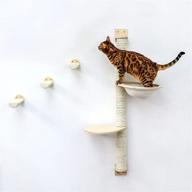 🐱 ultimate cat playground: wall mounted scratching post, shelves, hammock, and steps! logo