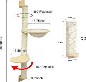 img 3 attached to 🐱 Ultimate Cat Playground: Wall Mounted Scratching Post, Shelves, Hammock, and Steps!